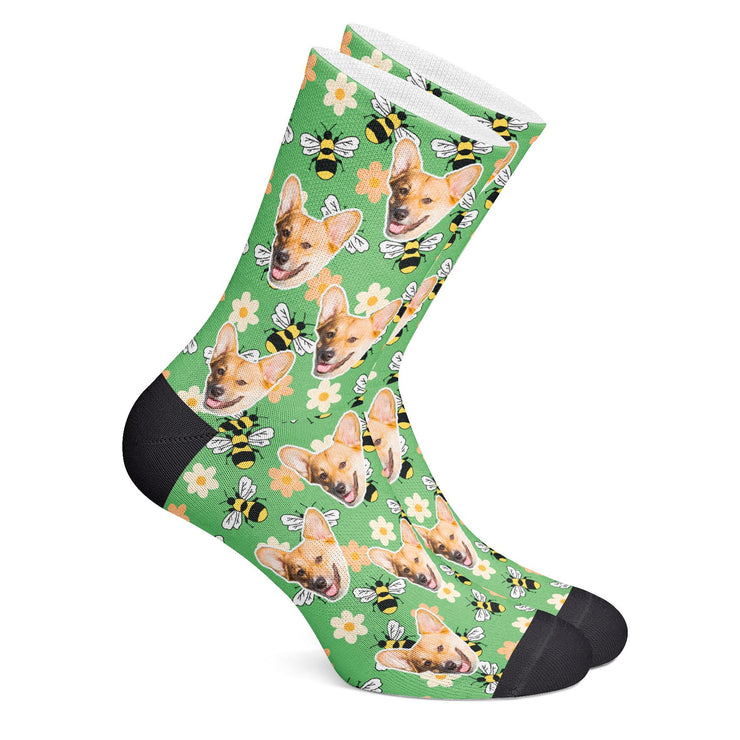 twodogs.ch-Personalisierte "Bienen" Socken