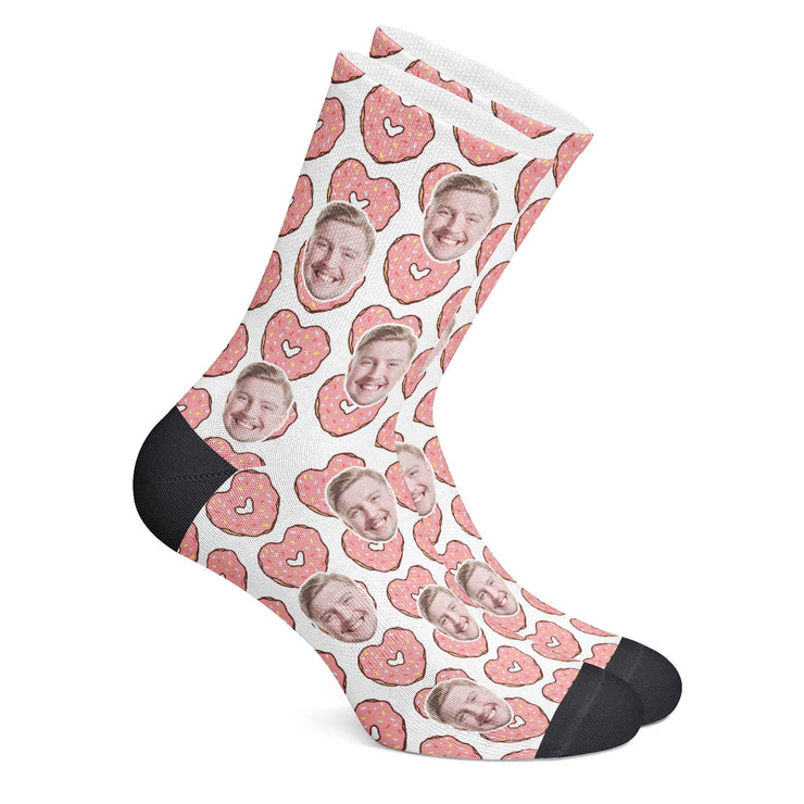 twodogs.ch-Personalisierte "Donut Herzen" Socken